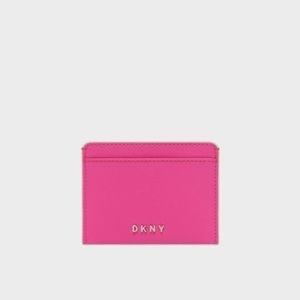 DKNY Cardholder with Tipping in Hot Pink